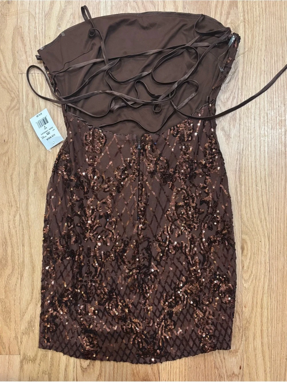 Crystal Doll Brown Sequin Party Dress